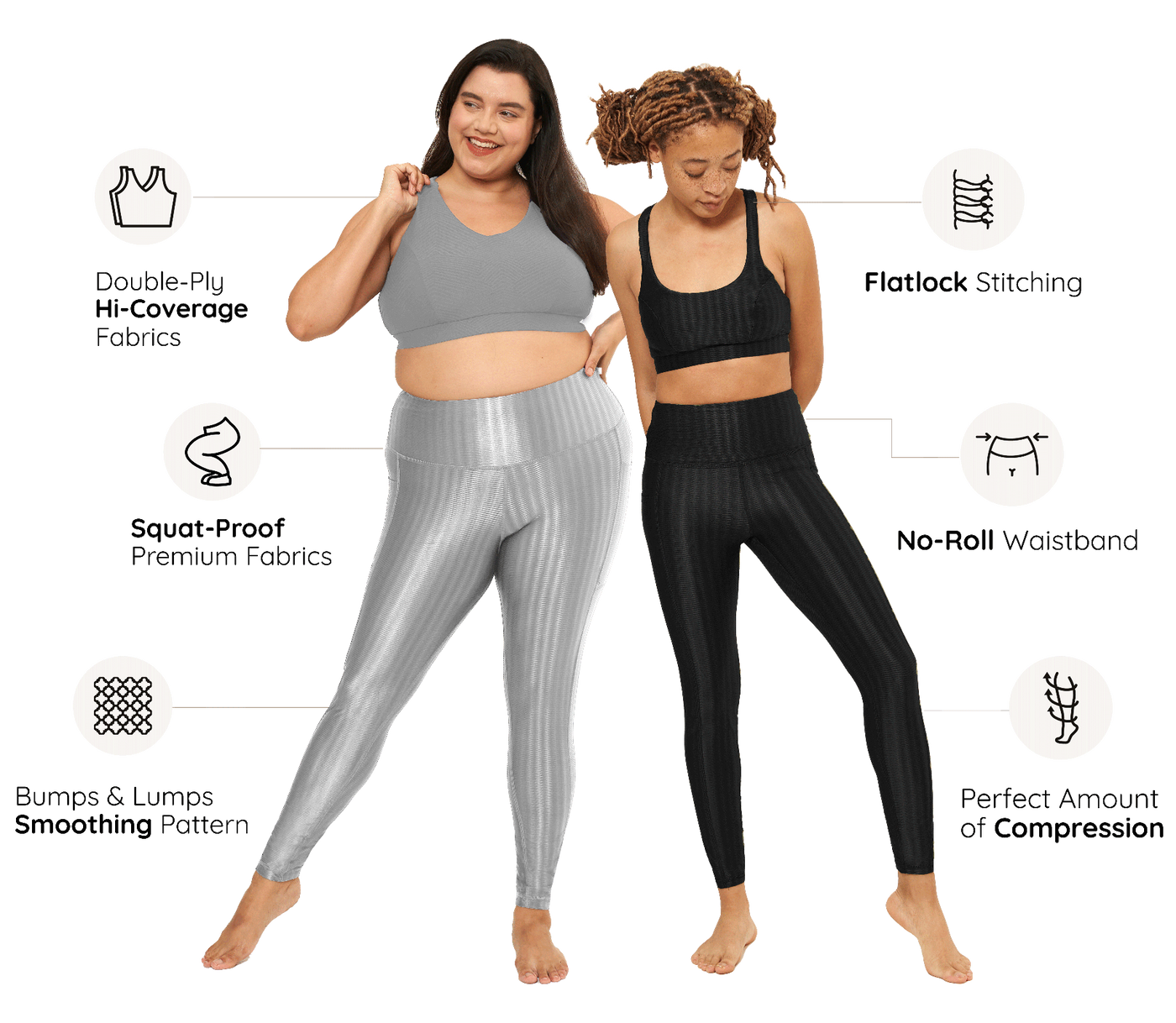 RR Fashion Women Workout Set 2 Pieces with High Waist Leggings and Crop Top