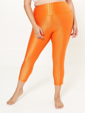 Zyia Tangerine Block Light N Tight Leggings Orange Size 4 - $19
